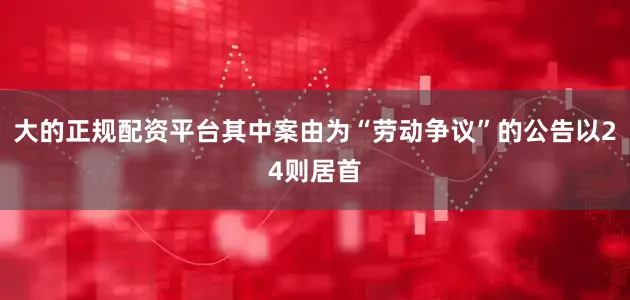 大的正规配资平台其中案由为“劳动争议”的公告以24则居首